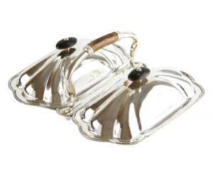 APPETIZERS HOLDER WITH TWO BOWLS