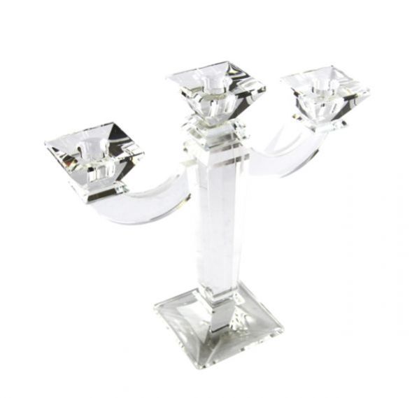 CRYSTAL CANDLE HOLDER 3 FIRES