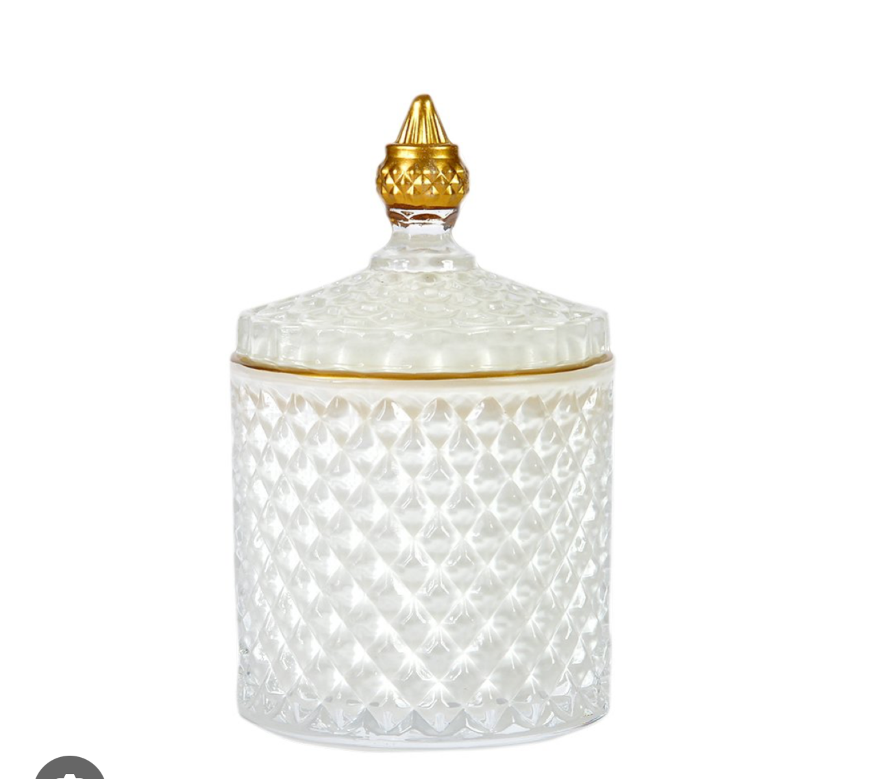 Glass White - Gold -10,5 x 17,5 cm Candle