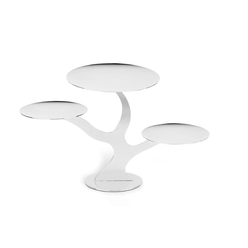 Stand Three Rounded Plates cheese holder 18/10 stainless steel