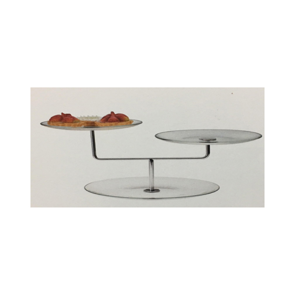 Venezia Green Frozen Gold Snack Holder w/ 3 Plates