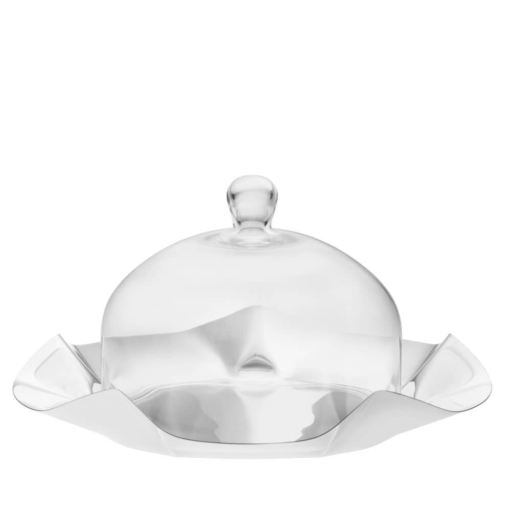 Small Stainless Steel Plate with Fiore Dome