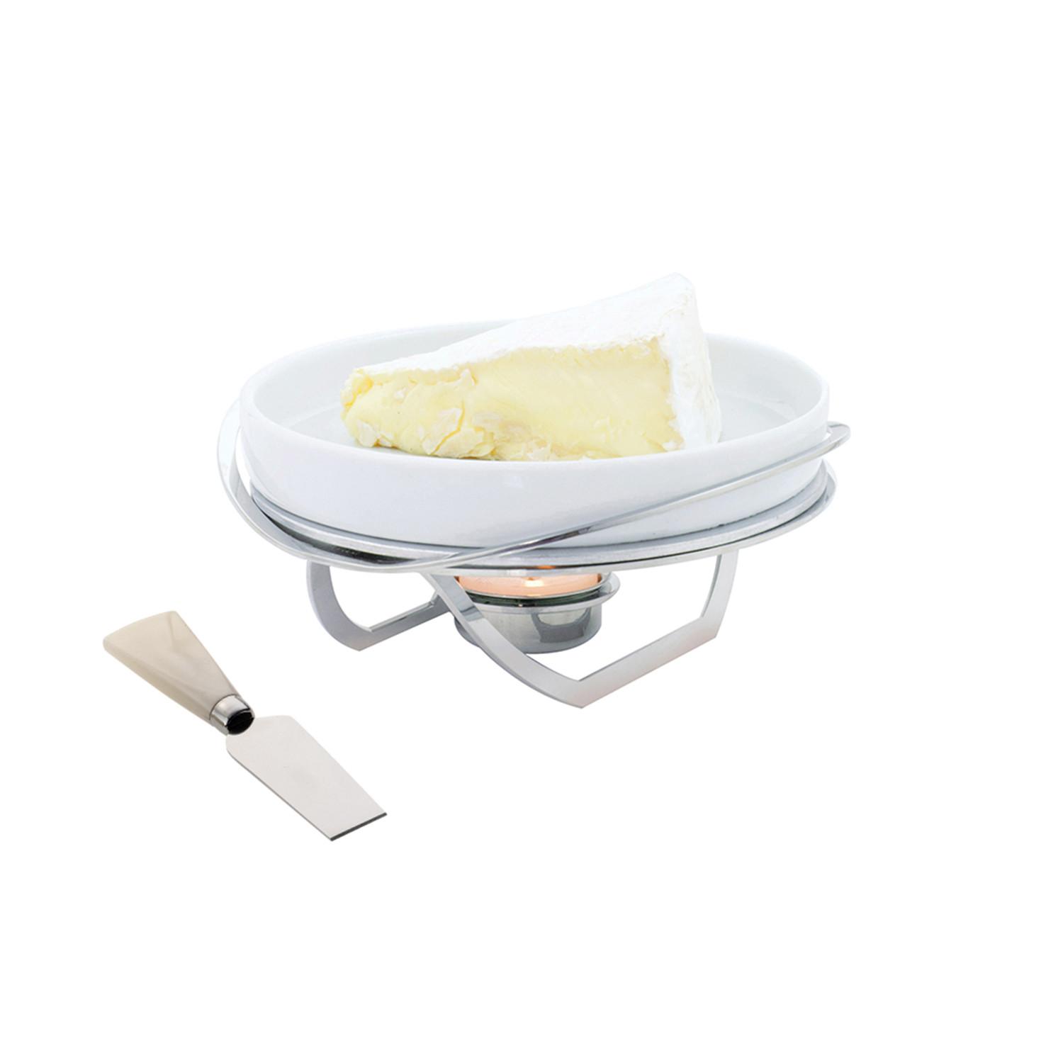 Linea Small Brie Cheese Board with Knife ? Silver
