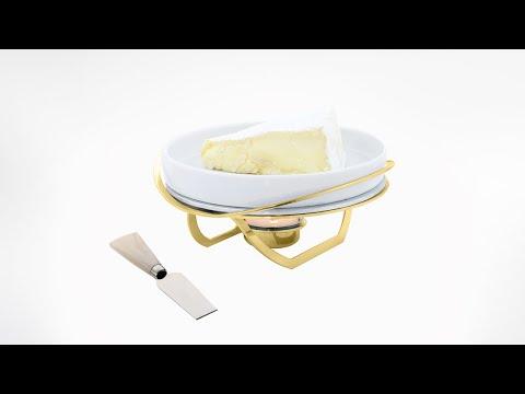 Linea Small Brie Cheese Board with Knife ? Gold