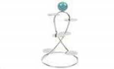 Silver Blue Ball Multiple Decor Stand - 20x33cm