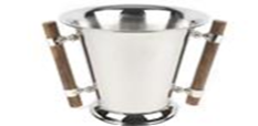Silver Wooden Champagne Bucket - 23x22x23cm