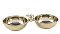 Gold 2-Piece Steel Nut Bowl-  22x7cm