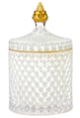 Glass White - Gold -10,5 x 17,5 cm Candle