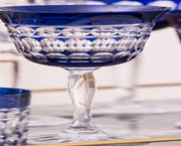 Vase with base / Green - Blue - Amber