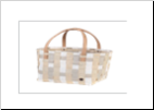 Shopper fat strap ecru white mix size S with PU handles