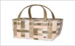 Shopper fat strap khaki mix size S with PU handles